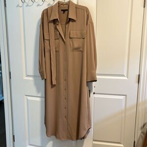 Banana Republic Factory camel color shirt dress.